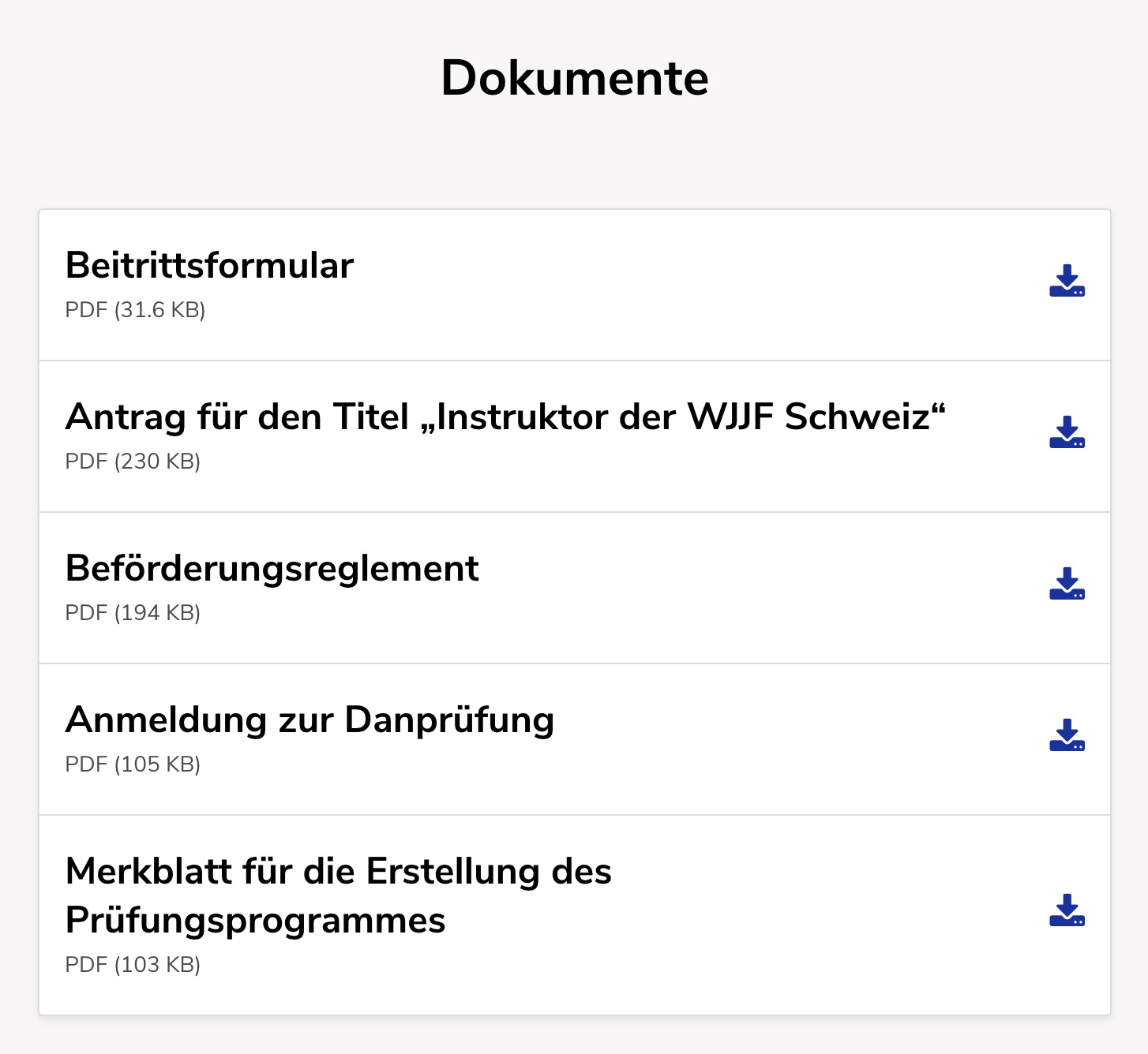 Mit der neuen Dokumentenablage können Mitgliederverträge oder Jahrespläne auf einer separaten Unterseite zum Download angeboten werden