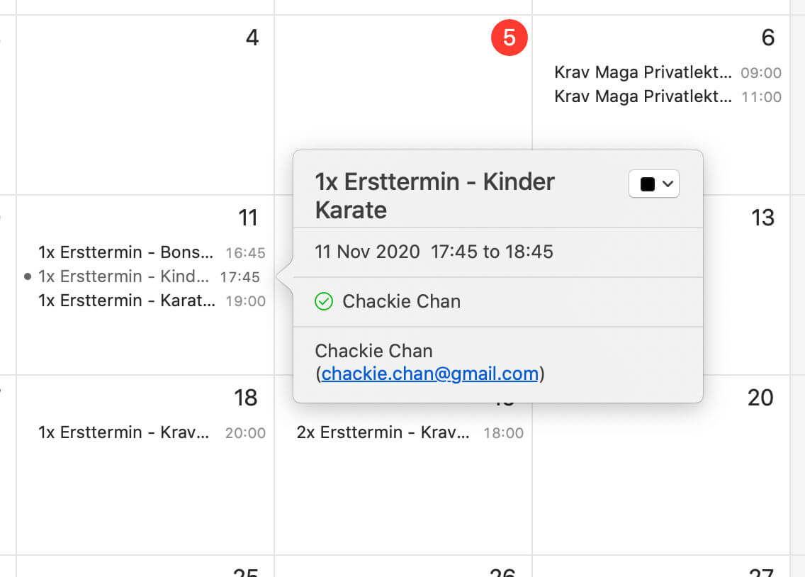 keinaufwand Kalender-Abonnement Screenshot