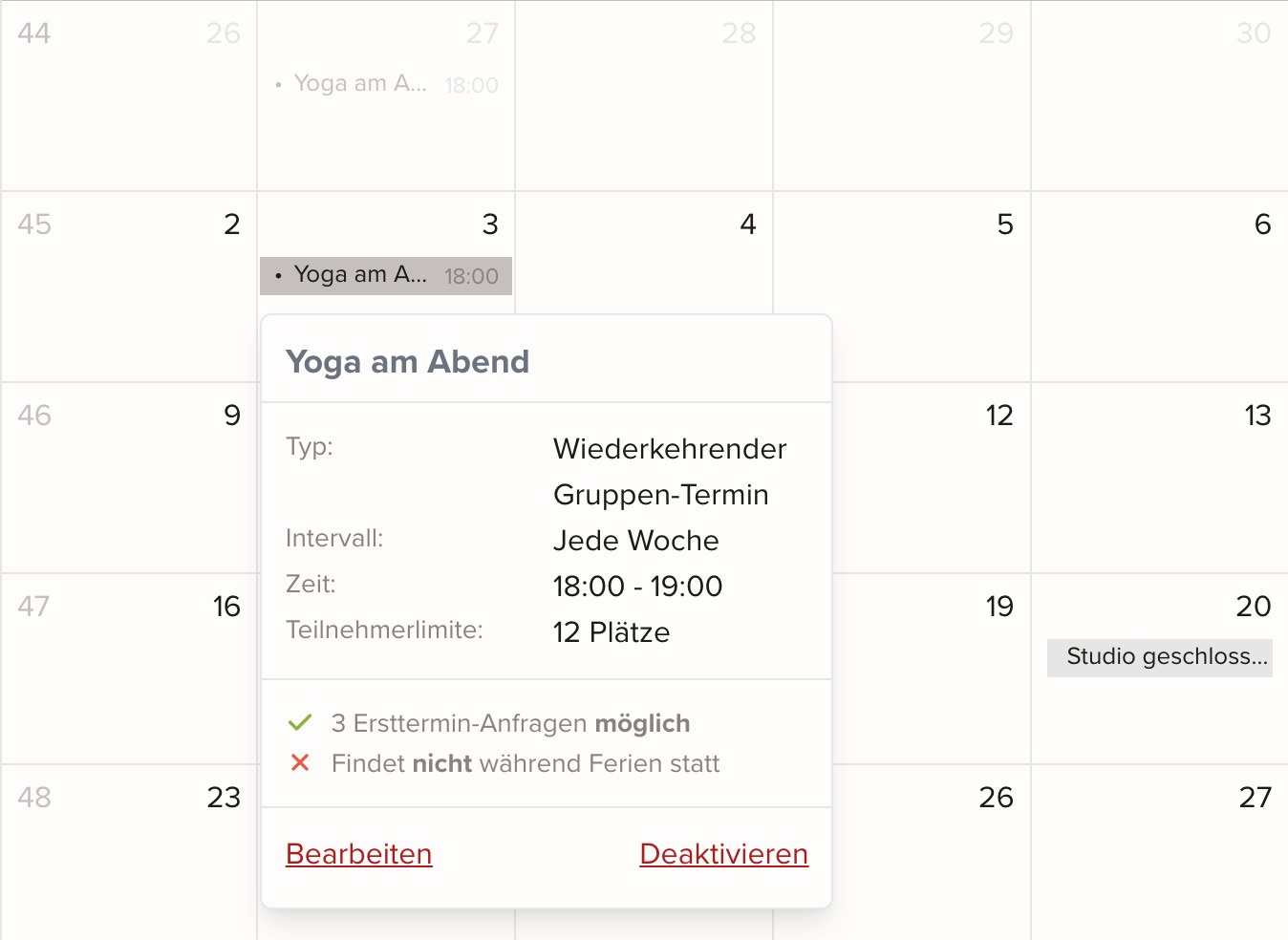 keinaufwand Kalender-Abonnement Screenshot
