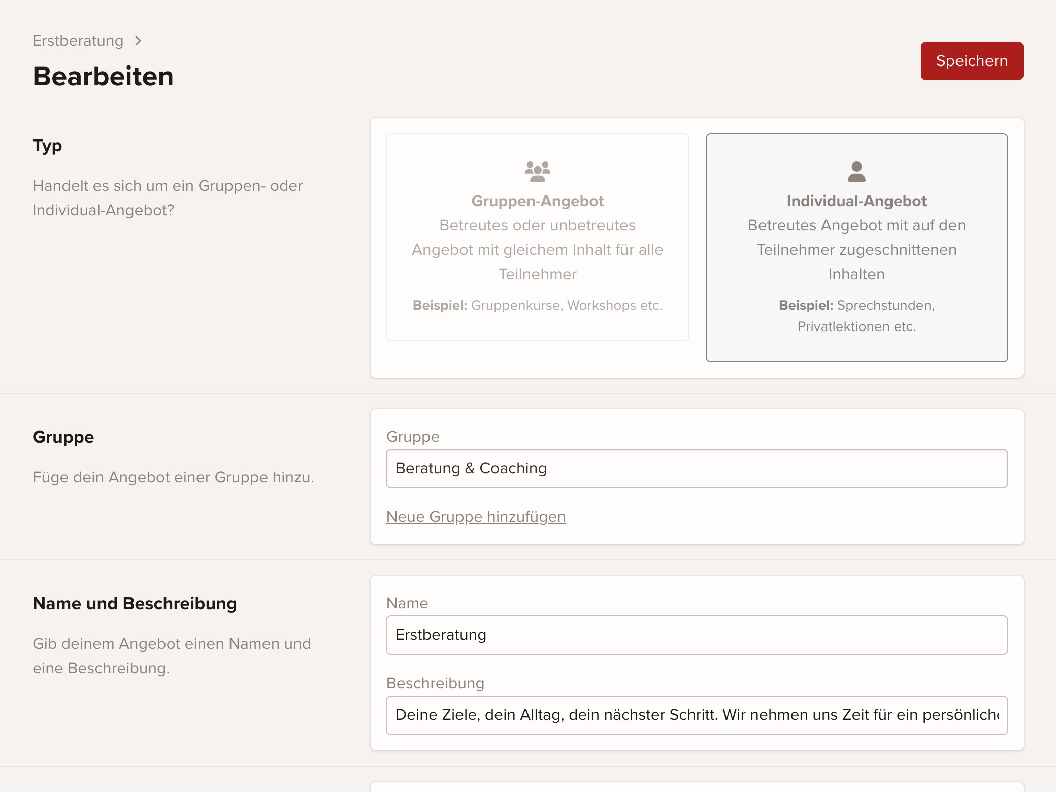 keinaufwand Angebote-Editor Screenshot