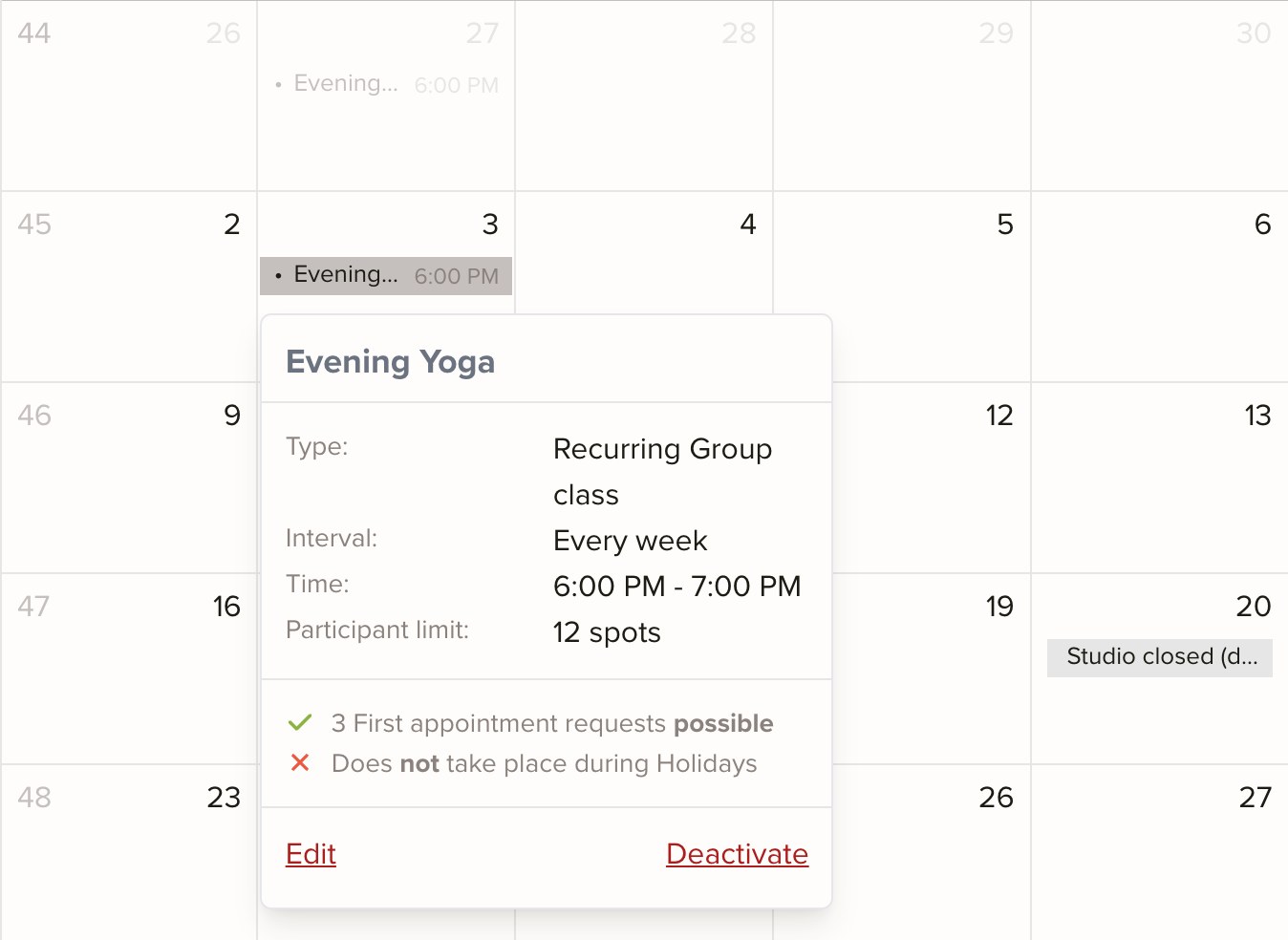 keinaufwand calendar subscription screenshot
