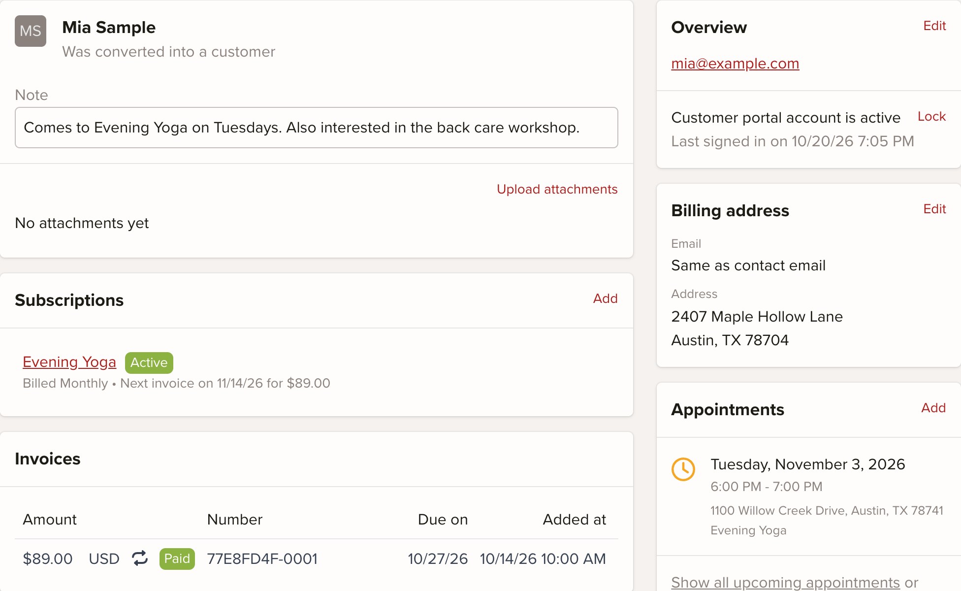 keinaufwand customer overview screenshot