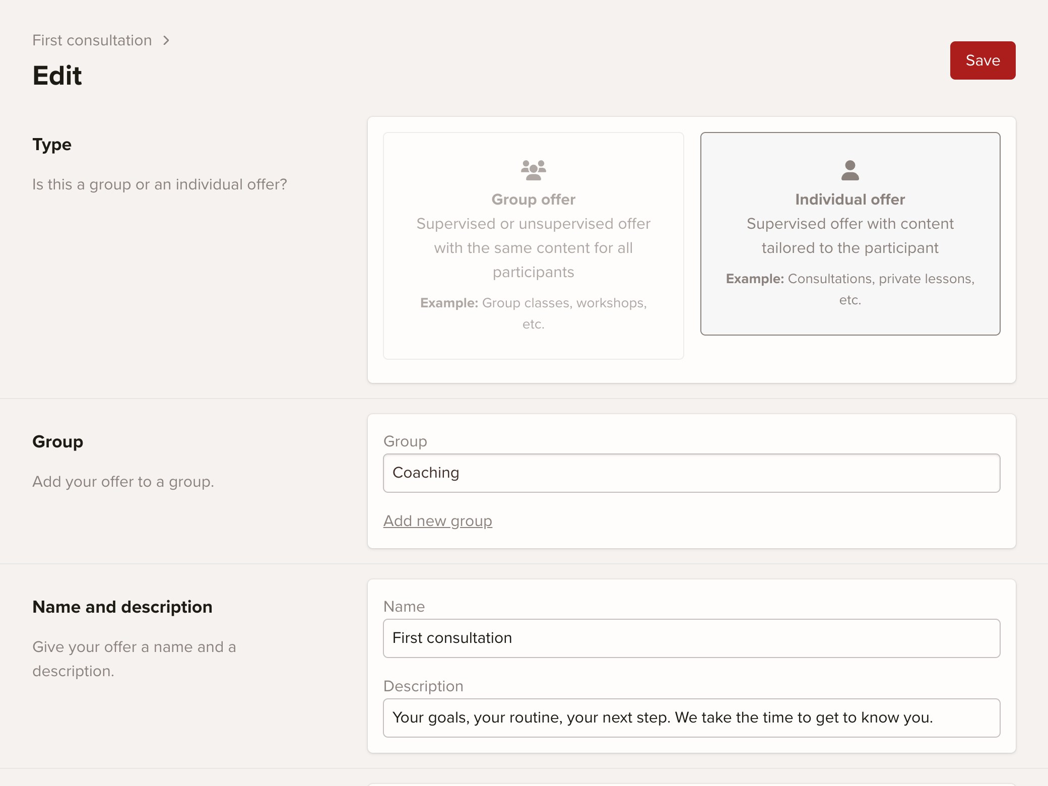 keinaufwand offer editor screenshot