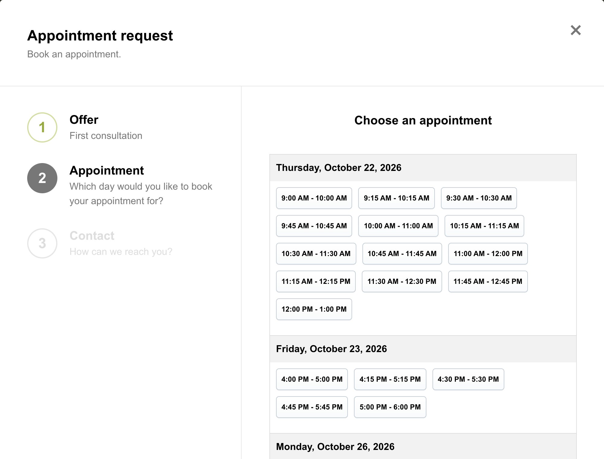 keinaufwand booking form screenshot